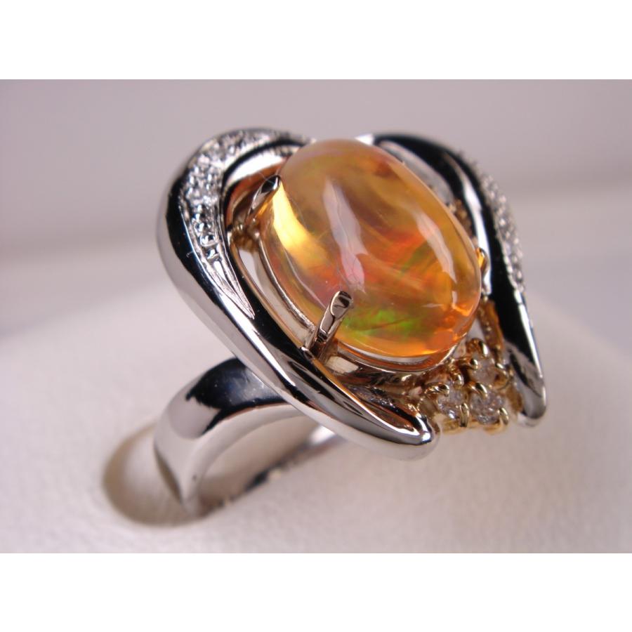 プラチナ　メキシコオパール&ダイヤ　リング onlr0197_1.jpg