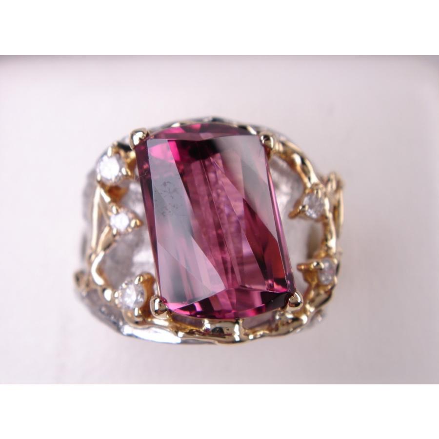 プラチナ＆K18ピンクトルマリンデザインリング 4．54ct