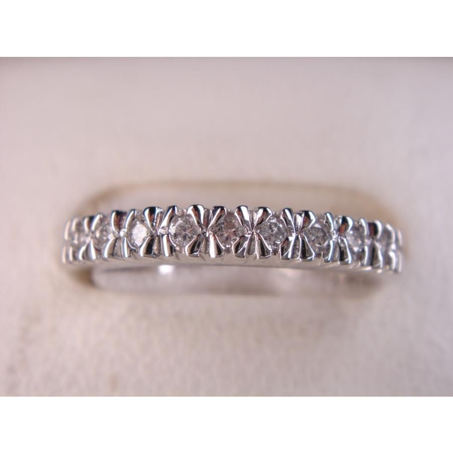 プラチナダイヤハーフエタニティリング 0．16ct Pt950 プラチナ