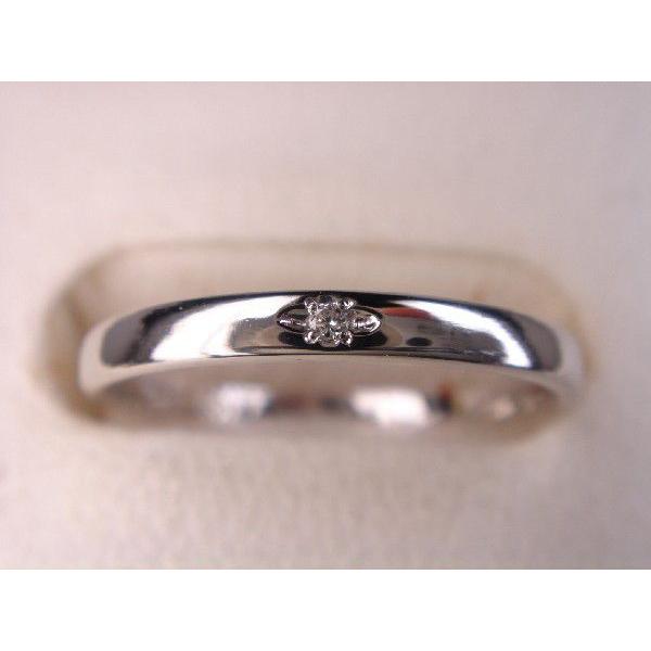 プラチナマリッジリング結婚指輪 シンプル甲丸リング S 0.005ct