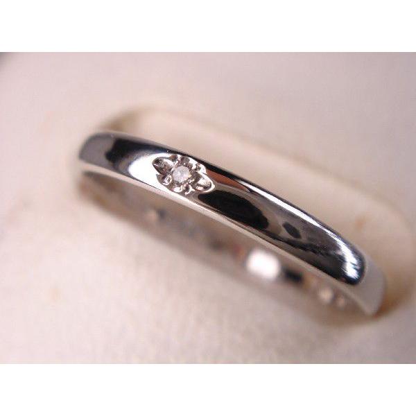 プラチナマリッジリング結婚指輪 シンプル甲丸リング S 0.005ct