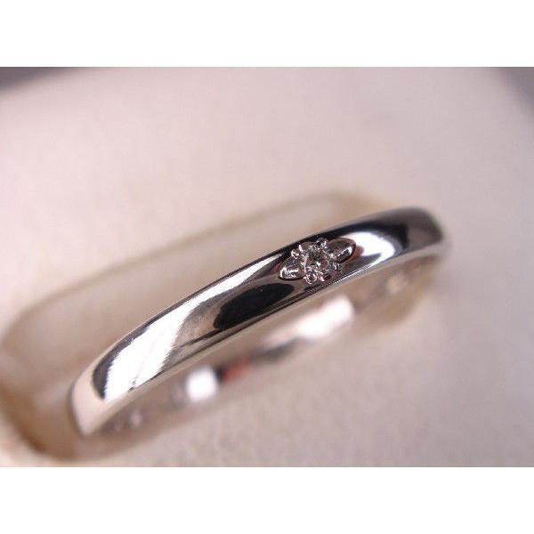 プラチナマリッジリング結婚指輪 シンプル甲丸リング S 0.005ct