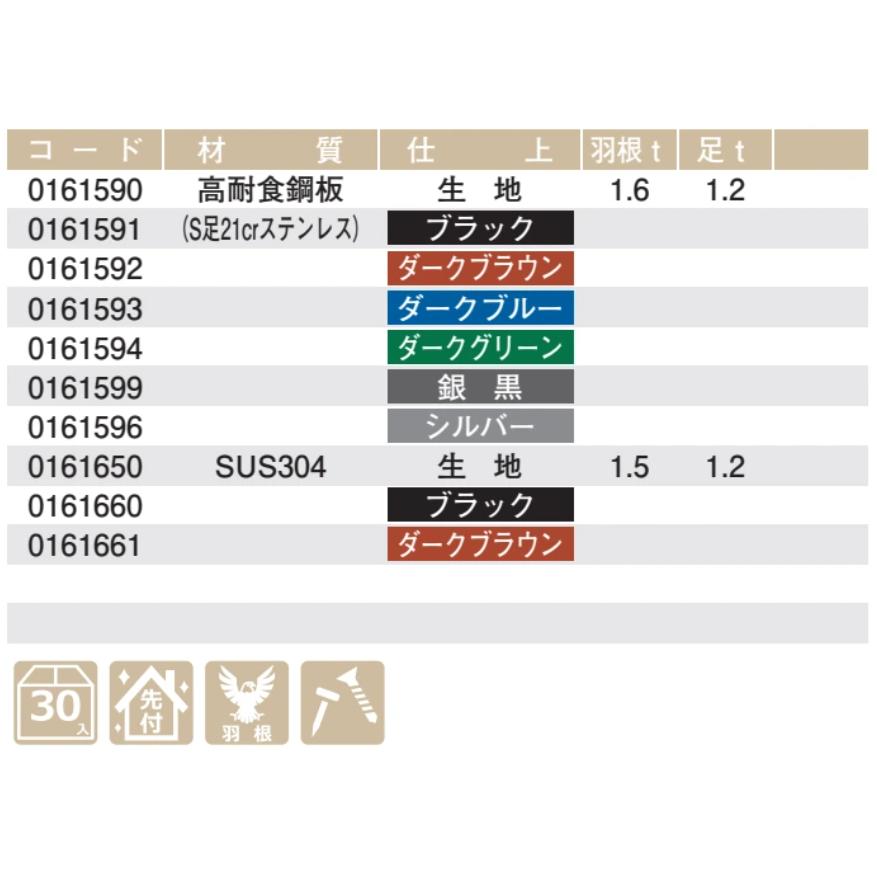 雪止金具 スワロー工業 平葺用 スフィンクス S60 SUS304 ステン 生地 30入 0161650の画像