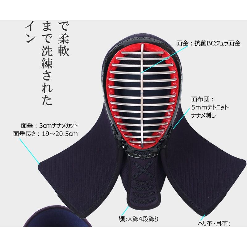 新品未使用『A-1αバイオクリーン』5ｍｍテトニットナナメ刺 面 在庫限り】剣道 面 洗える A-1α BIOCLEAN 5ミリ テトニットナナメ刺