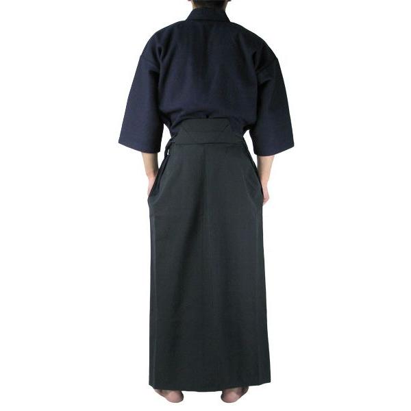 剣道 色止め紺一重剣道着＋高級 黒 テトロン剣道袴 セット 10文字無料