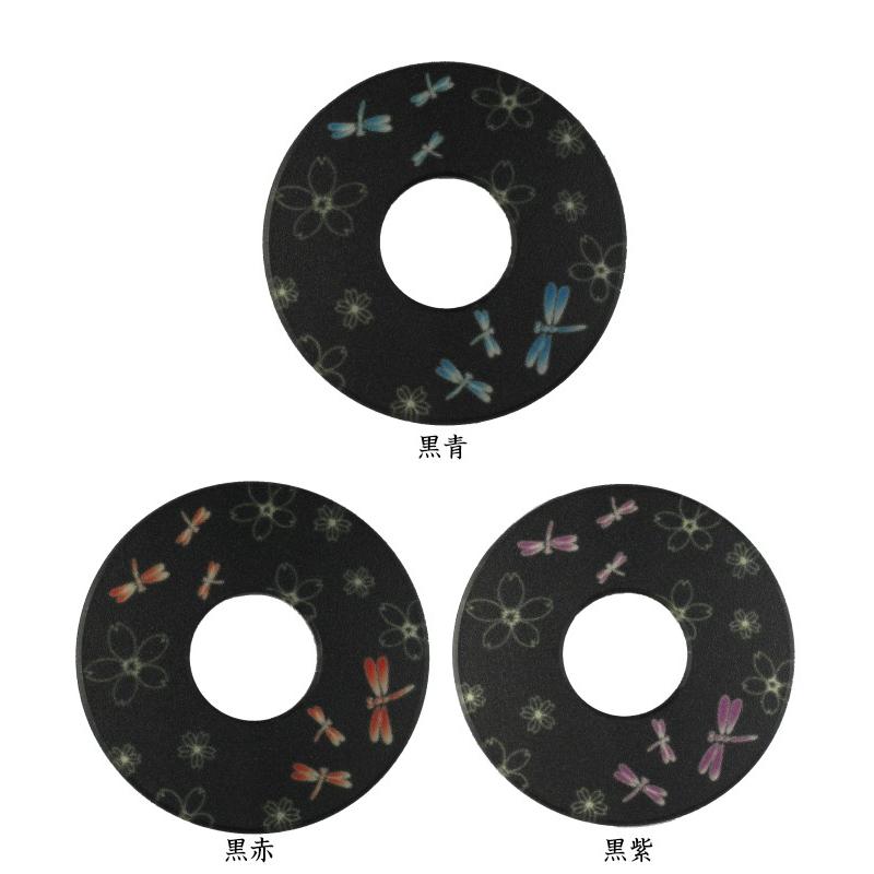 紋様ツバ 【黒】とんぼ・さくら [剣道 竹刀付属品 鍔] : 剣道良品館