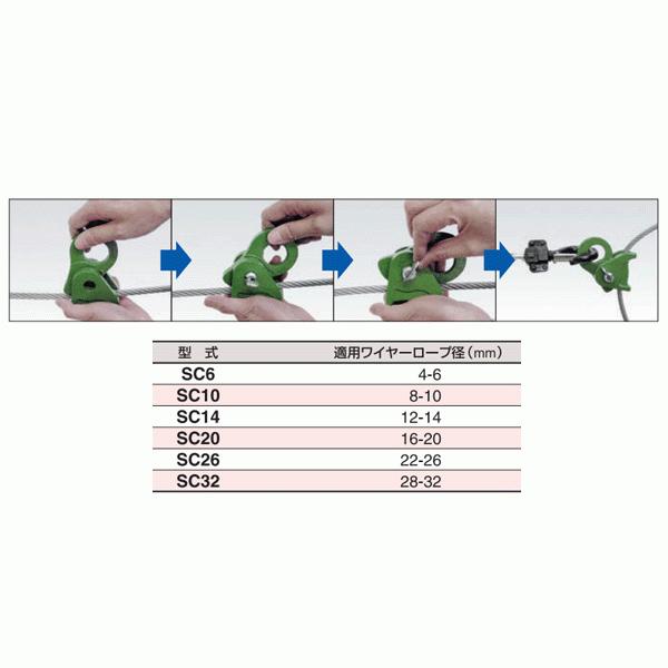 スリーエッチ H.H.H. クリップ SC32 適用ワイヤーロープ径28-32mm HHH