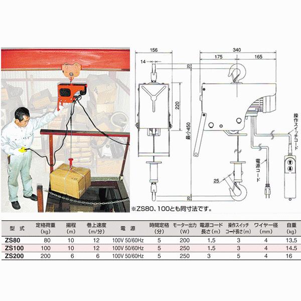 HHH ZS80 電動ホイスト