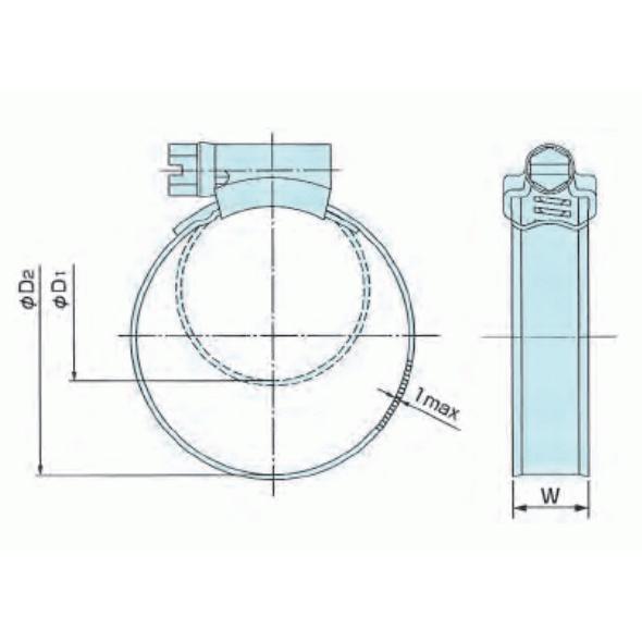 【10個セット】ホースバンド　226mm〜256mm　ステンレス製　ABAバンド　226-256　SUS304_1