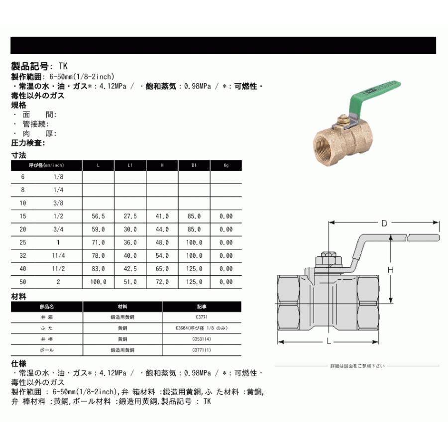 KITZ（キッツ）8A 1/4インチ ボールバルブ(Tボール) レデューストボア