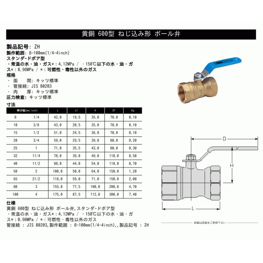 KITZ（キッツ）65A 21/2インチ ボールバルブ(エコボール) スタンダード