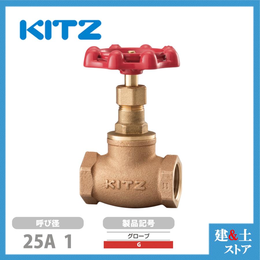 KITZ（キッツ）25A 1インチ グローブバルブ G 青銅 125型 グラス