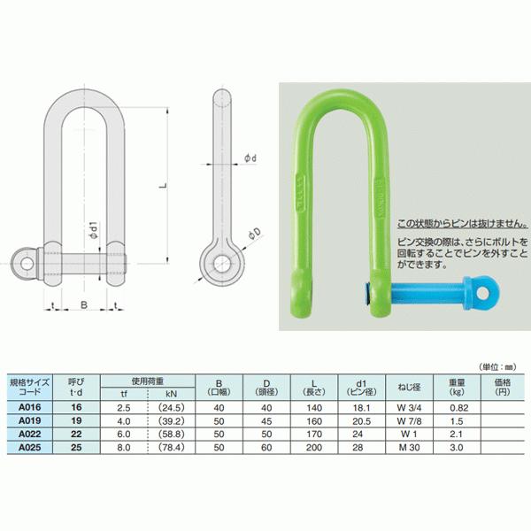 コンドーテック 強力合体長シャックル 19×160 使用荷重4.0tf コンドーテック 強力合体長シャックル 19×160 使用荷重4.0tf