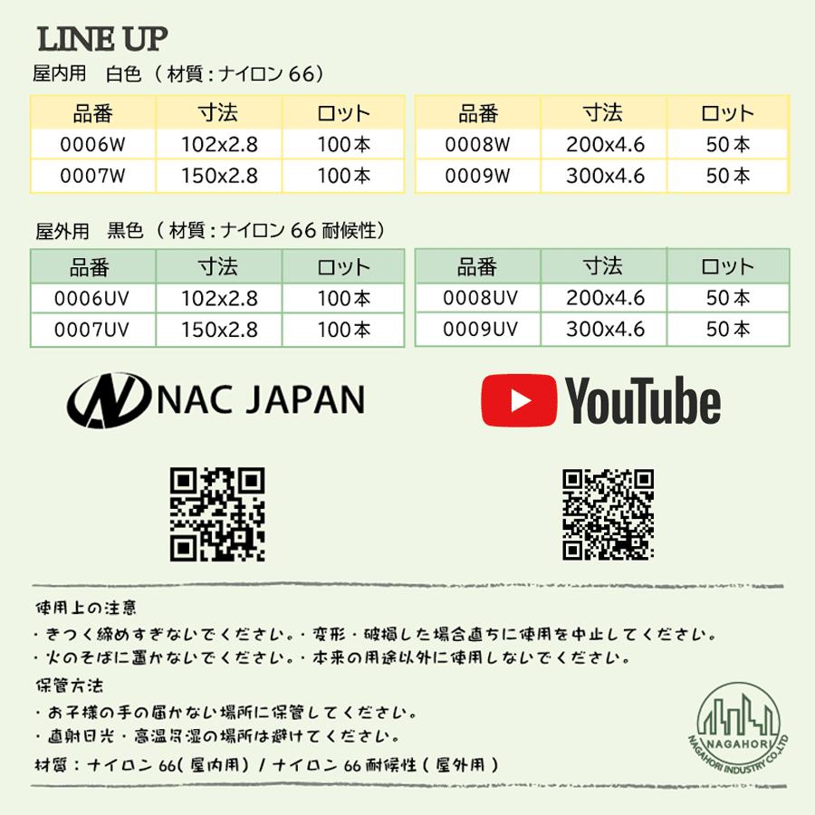 NAC ねじっ手バンド 手で切れる結束バンド ナイロン 白 幅2.8mm×長さ 