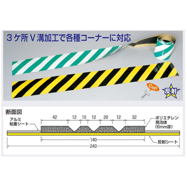 つくし工房 C-16B MPクッション(240×6000mm) 緑地白色反射 240 つくし工房 C-16B MPクッション(240×6000mm) 緑地白色反射 240