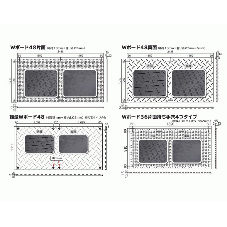 SALE／60%OFF】 建築土木ストア樹脂製敷板 軽量 Wボード 4×8尺 1,219mm