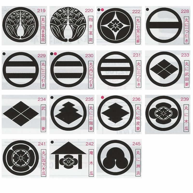 胴の家紋種類 3000円以上で送料無料]【加工所取寄せ品】剣道 胴用 家紋 シール ○盛