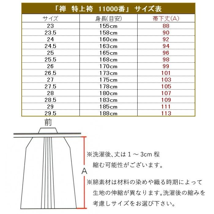 【加工所取寄せ品】 剣道 綿袴 正藍染 ● [禅] 特上袴  11000番綿袴 ＜金印＞ |  | 02