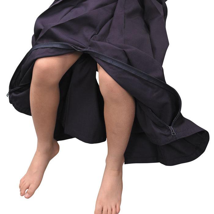 【加工所取寄せ品】 剣道 袴 テトロン ファスナー付き RAKUCHUCK〜ラクチャック〜 ●ファスナー付きテトロン袴・紺 (内ヒダ縫製) |  | 03