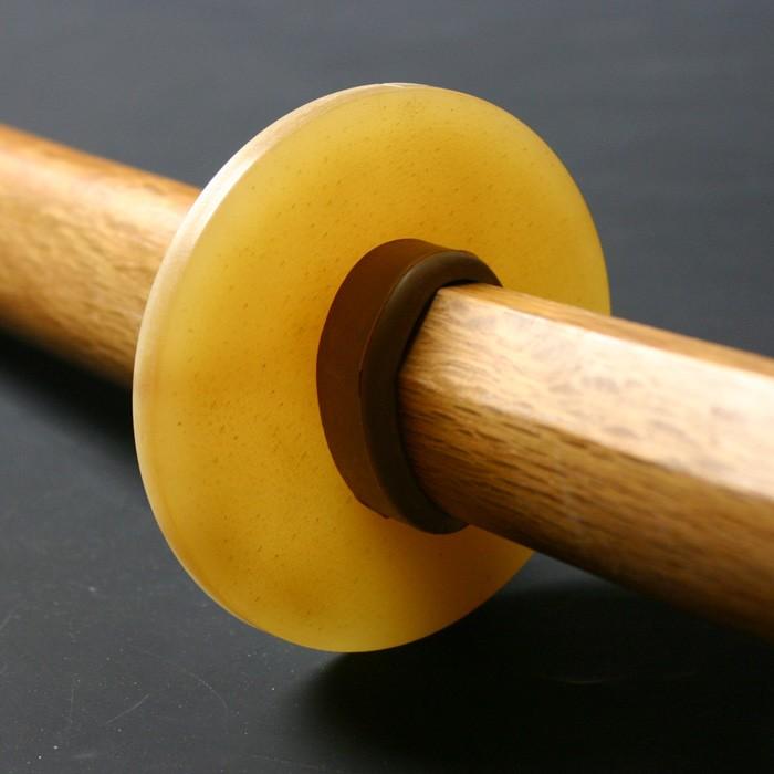 加工所取寄せ品】 剣道 木刀用・丸型 鍔(つば・ツバ) ○木刀用丸型革鍔