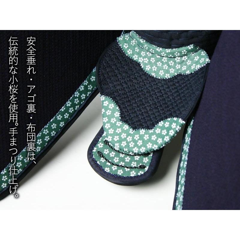 剣道屋 防具 面単品 3ミリ刺し(経験者向) 立体感ある手まつり仕上げ 紺