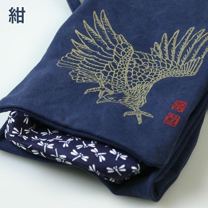 加工所取寄せ品】 剣道 竹刀袋 ○ソフトキャンバス「ザ・鷹」絵入略式 