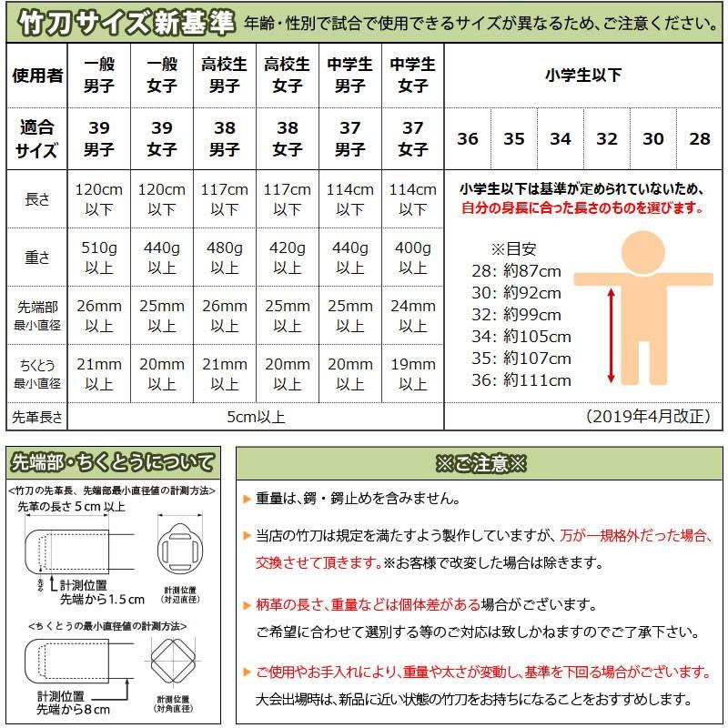 【安心交換保証付】剣道 竹刀 「真龍」真竹吟風仕組み完成竹刀＜SSPシール付＞ 30-36サイズ　4本セット｜kendouya｜03