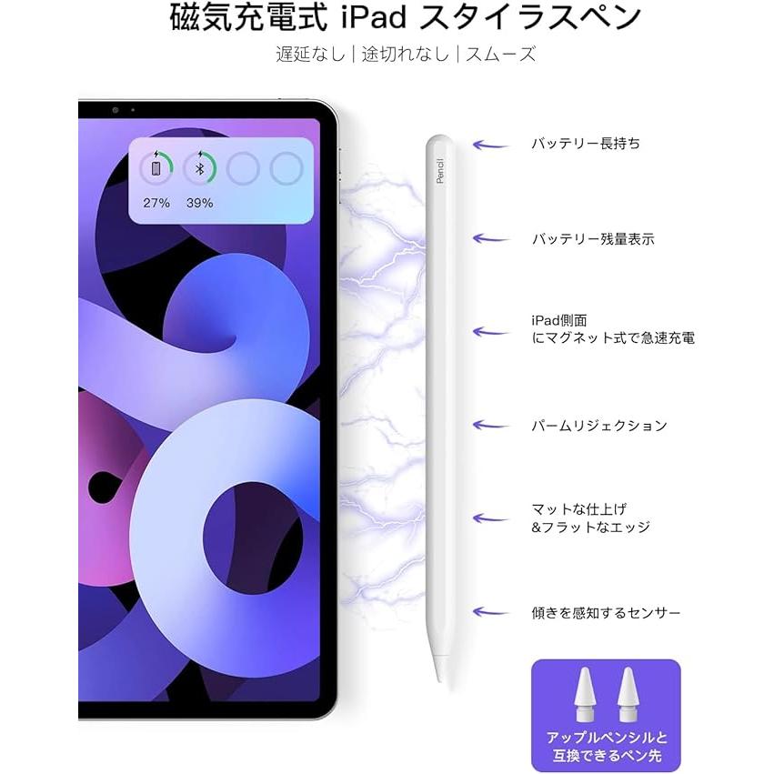 iPad タッチペン ペンシル アップルペンシル ワイヤレス急速充電 iPad タッチペン ペンシル アップルペンシル ワイヤレス急速充電