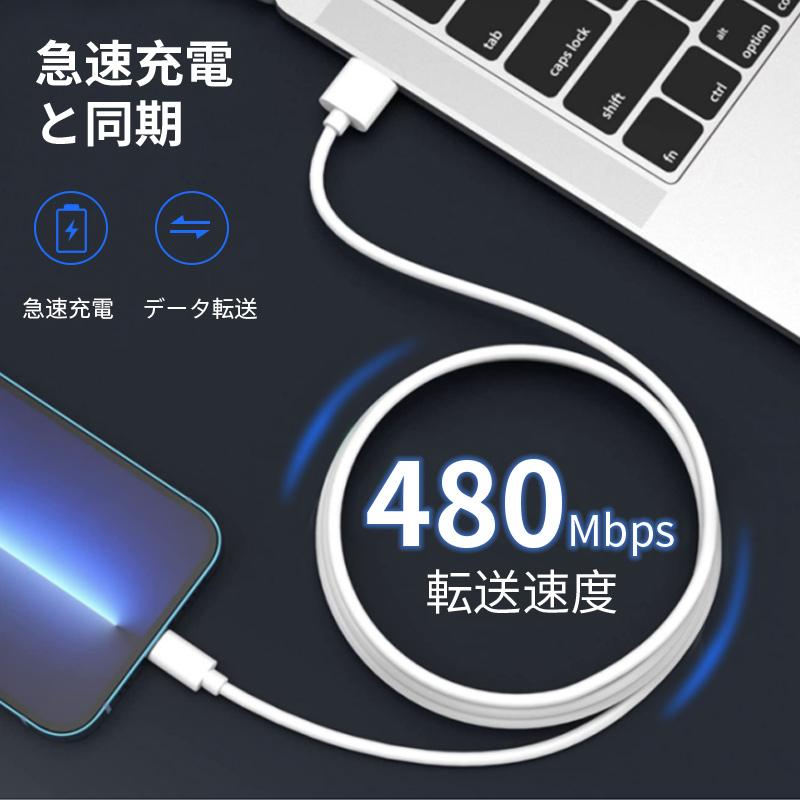 2本セット iPhone 充電ケーブル Lightningケーブル 高品質 高速転送 充電器 ライトニング 断線強い 丈夫 iPhone/iPad対応 2.4A 急速充電 90日保証 1m/1.5m/2m｜kendovivi｜04