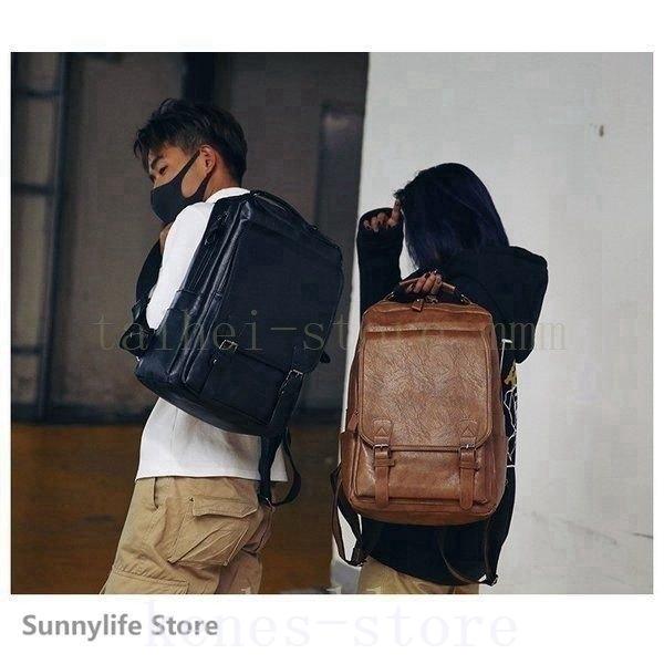 感謝価格 ビジネスバッグ スクエアリュックメンズレザーリュックレディースビジネスリュッ スクエアリュックメンズレザーリュックレディースビジネスリュック防水pc収納革通勤用多機能軽量 Www Virginiawaldenford Com