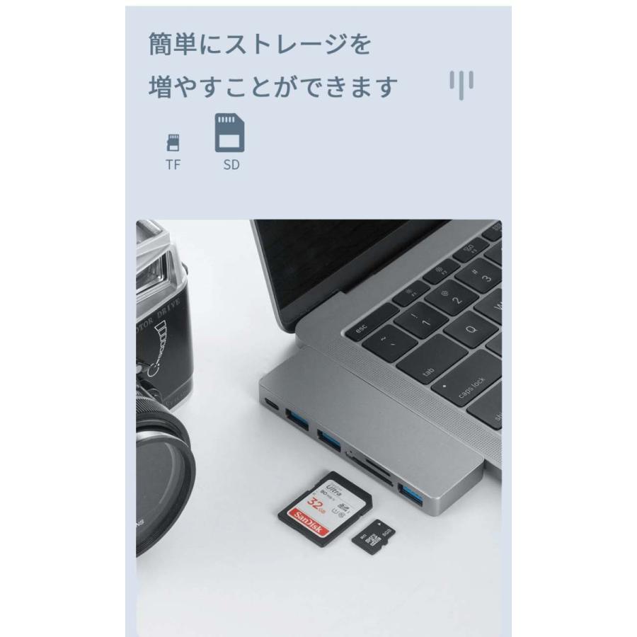 【送料無料】 USB C Hub Type-C adapter ドッキングステーション MacBook Pro 対応 USB 3.0 Micro SD SDカードリーダー Thunderbolt 3 充電対応｜kenho7｜07