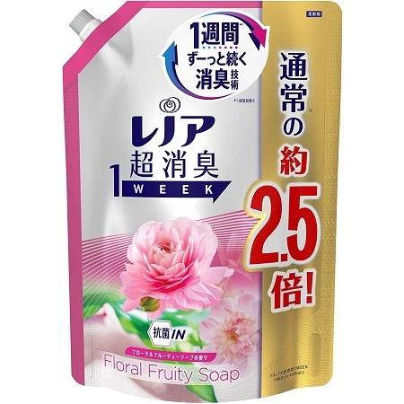 レノア超消臭1WEEK　フローラルフルーティーソープの香り　つめかえ用　特大　980ml｜kenjoy