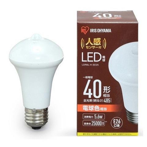 LED電球 人感センサー付 E26 40形相当 電球色（25000時間）　LDR6L-H-SE25｜kenjoy