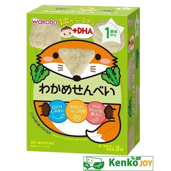 1歳からのおやつ+DHA わかめせんべい 6g×3袋｜kenjoy