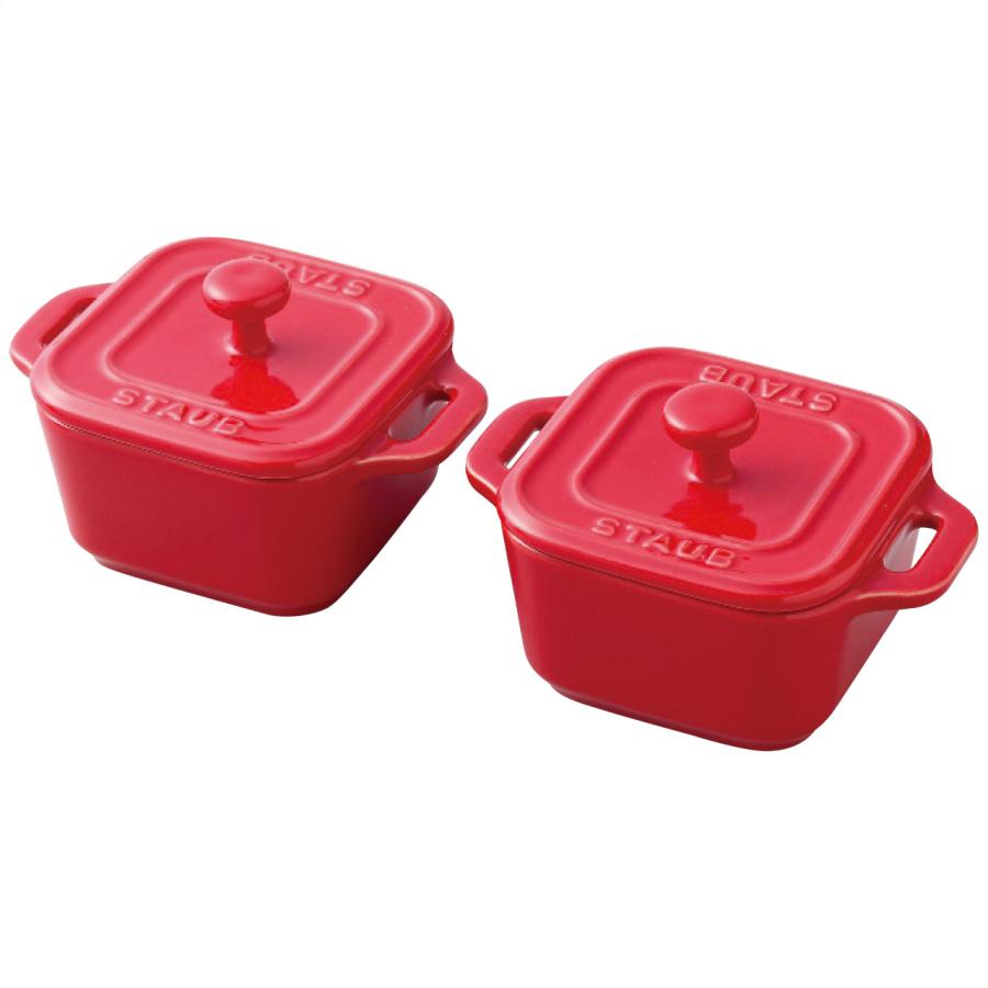 Staub（ストウブ） スクエアココットペア（チェリー）（40511-098-0