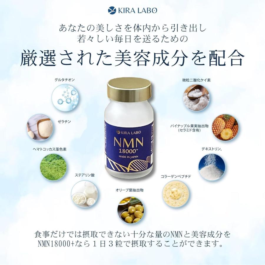 NMNサプリ KIRALABO 90粒　30日分 NMN18000+ (90カプセル入) – KIRA LABO