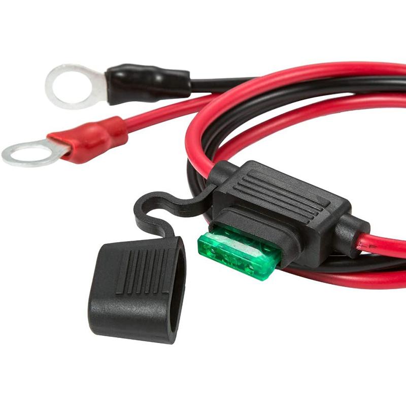 バッテリー 並列 接続 ケーブル 丸端子 R4 10 インバーター 並列 ケーブル 電気機器用ビニル絶縁電線 Kiv線ケーブル 赤 黒 長さ3 1m 30a ヒューズ付き Addm1551 Case By Case一号店 通販 Yahoo ショッピング