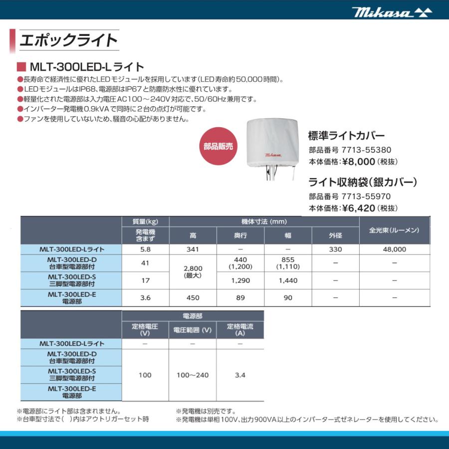 親ロ派独立を承認 三笠産業 エポックライト MLT-300LED-L 標準ライトカバー付 カバー付 100V 50Hz 60Hz ライト 照明 光 LED 軽量 防塵 防水 静音 点灯 mikasa 三笠