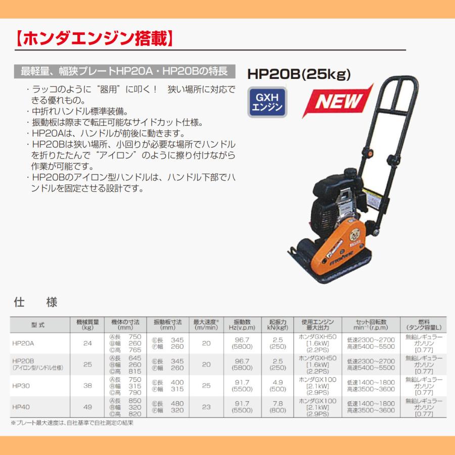 明和製作所 プレートコンパクター HP20B 中折れハンドル アイロン 