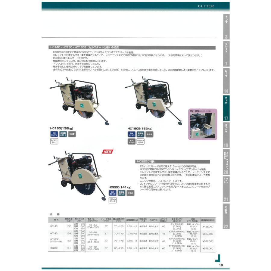 明和製作所 コンクリートカッター HC180E 18インチ セルスタート仕様