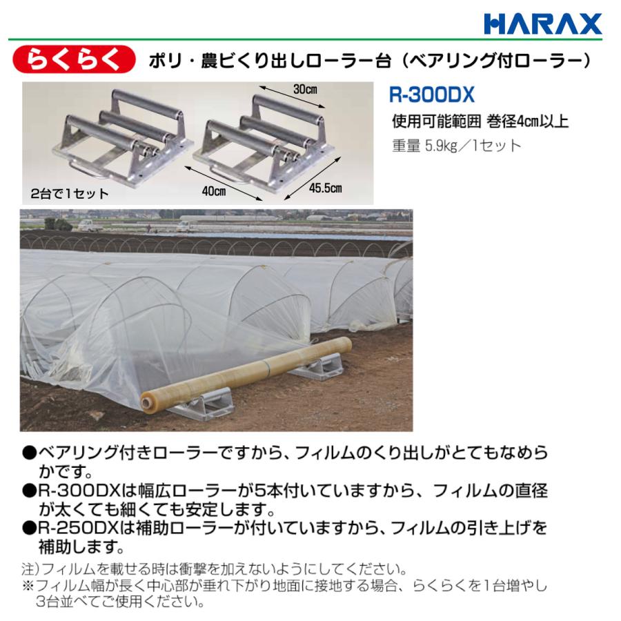 ハラックス ポリ・農ビくり出しローラー台 R-300DX R300DX 2台1セット