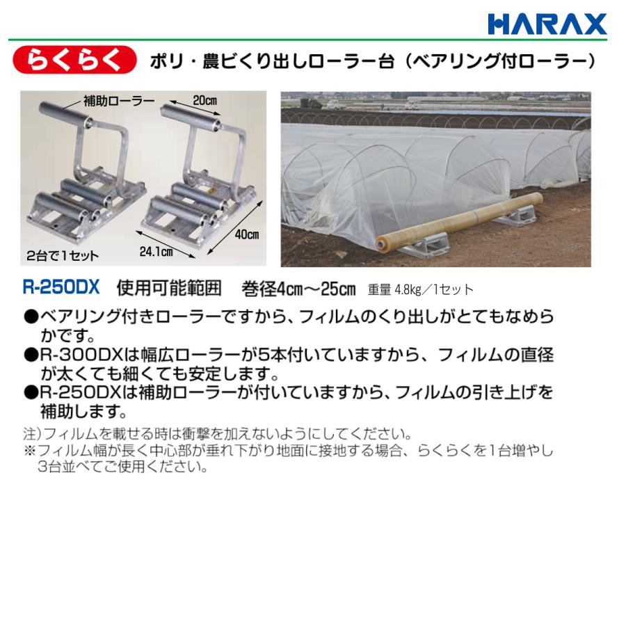 ハラックス ポリ・農ビくり出しローラー台 R-250DX R250DX 2台1セット