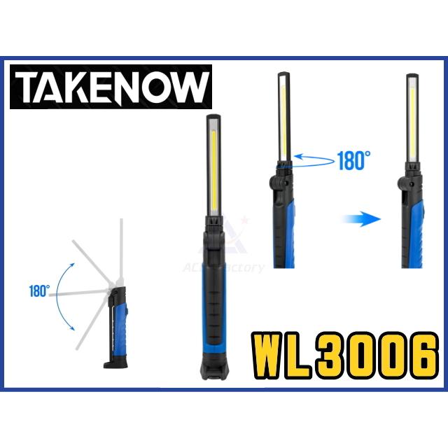 充電式LEDハンドランプ TAKENOW WL3006 OGY0025 180度調整ハンドル 新品 投光器 LEDライト エルイーディーライト テイクナウ
