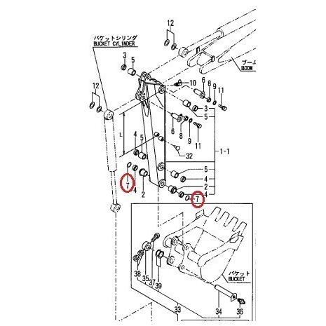 Oリング 日立 ZX135US-E【標準バケット専用】8*112 【バケットと Oリング 日立 ZX135US-E【標準バケット専用】8*112 【バケットと