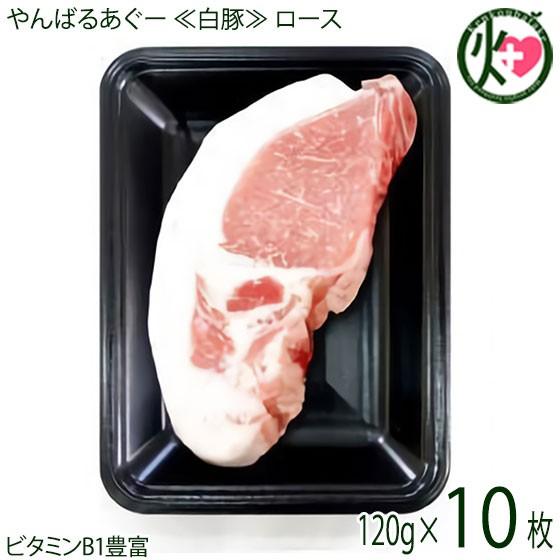 ギフト やんばるあぐー 白豚 ロース ステーキ用 120g×10枚 フレッシュミートがなは 沖縄 アグー 希少 肉 ビタミンB1 コラーゲン 条件付き送料無料 豚ロース