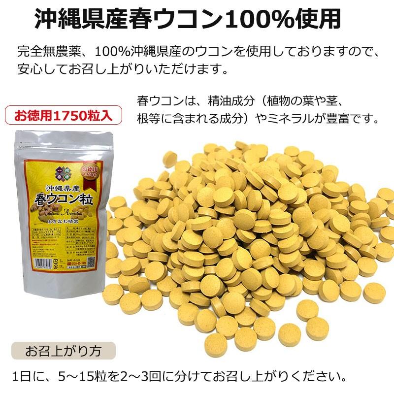 沖縄産春ウコン粒 (お徳用) 350g(200mg×1750粒) ×2P ミネラル豊富 沖縄 土産 健康管理 一部地域配送不可|kenko-batake|02