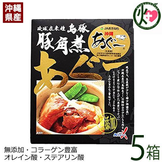 あぐー豚角煮 100g×5箱 南都物産 沖縄 土産 沖縄土産 らふてぃ 沖縄風豚角煮 コラーゲン豊富 オレイン酸 ステアリン酸｜kenko-batake