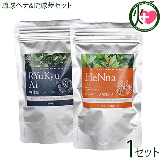 オーガニック琉球ヘナ 琉球藍 箱無100g×各1P 白髪染め 染毛料 国産