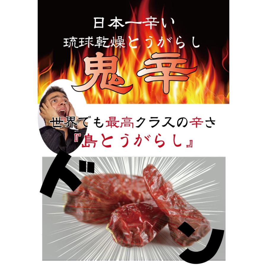 日本一辛い 鬼辛 琉球乾燥とうがらし 50g×1袋 真常 沖縄 島唐辛子 鷹の爪 人気 カプサイシン 血行促進 食欲増進｜kenko-batake｜02