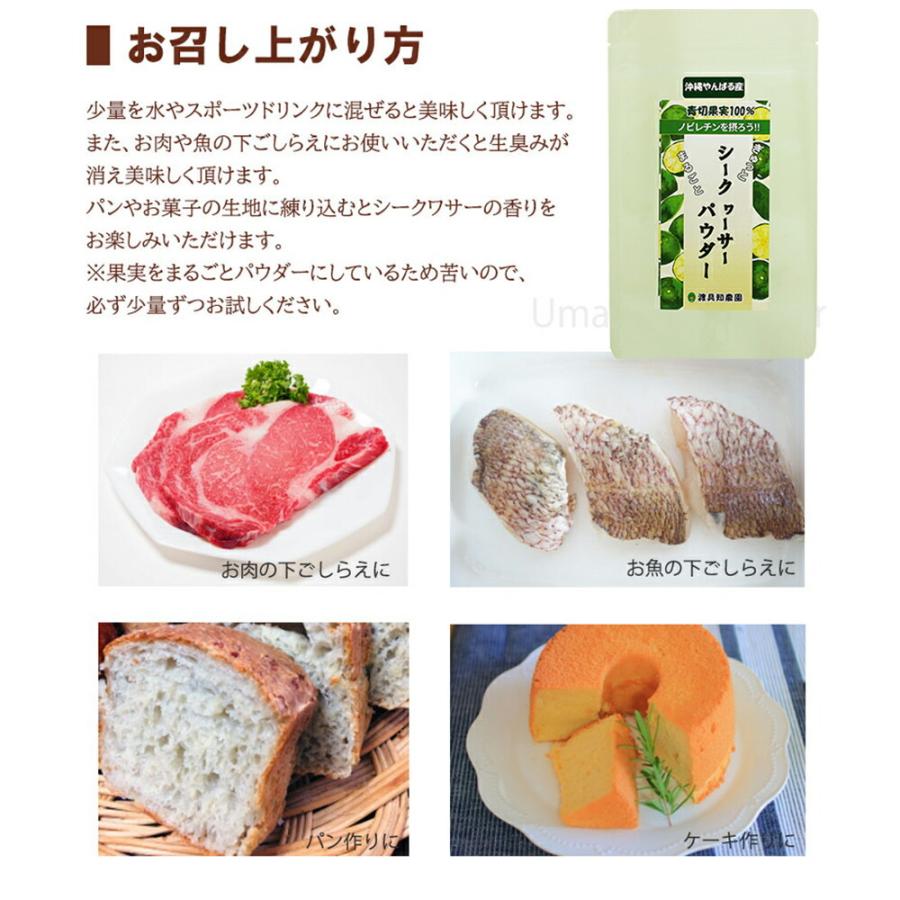 沖縄やんばる産 まるごとシークヮーサーパウダー 100g×2P 渡具知農園 沖縄 健康食品 シークワーサー 粉末 天然ノビレチン豊富｜kenko-batake｜03